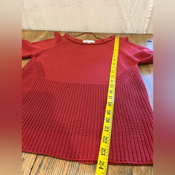 ❤️ Sandwich_ Textured Red Cotton Sweater – Size M - Picture 5 of 8